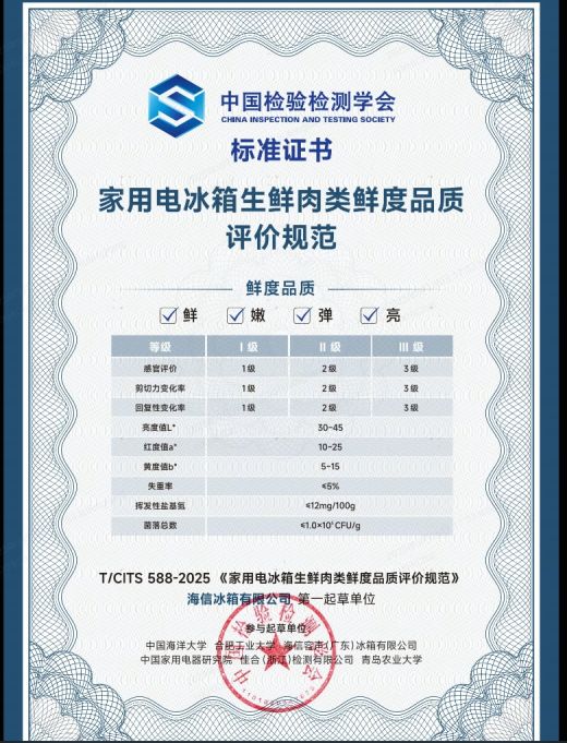 信牵头制定冰箱保鲜评价新规范k8凯发破局